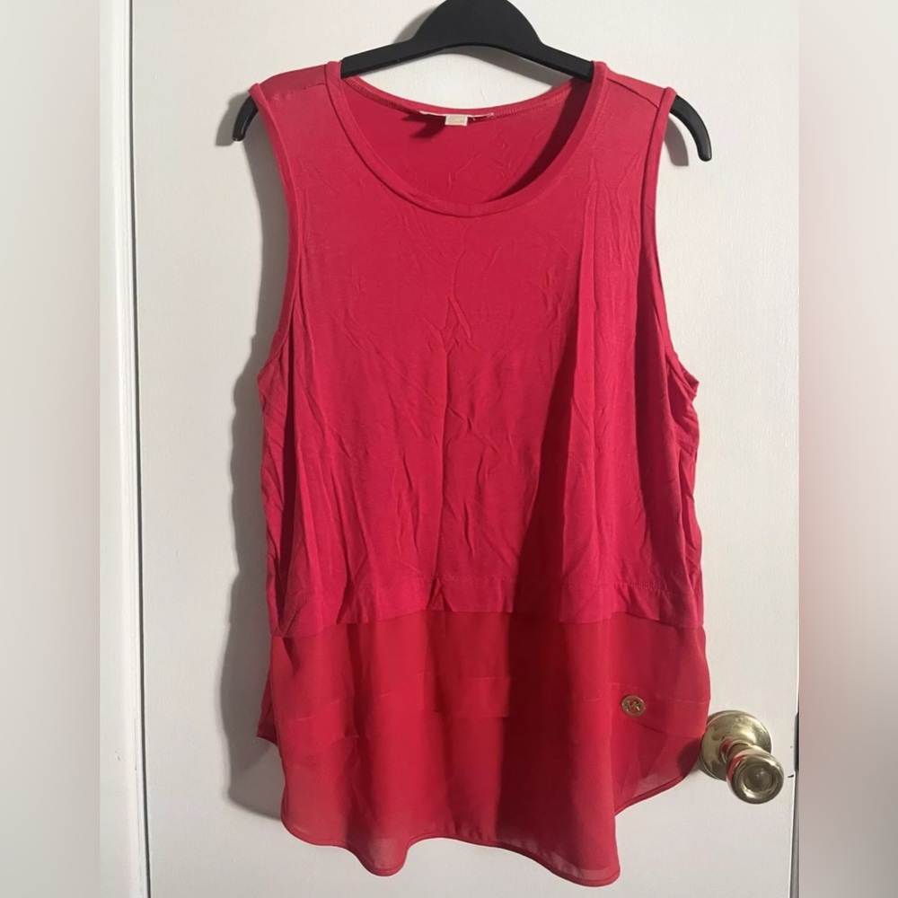 Michael Kors Sleeveless Chiffon Hem Top Medium
